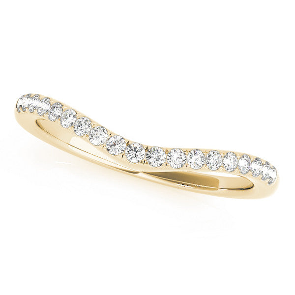 Yellow gold Diamond Pavé Curved Wedding Band