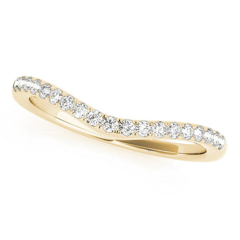 Yellow gold Diamond Pavé Curved Wedding Band