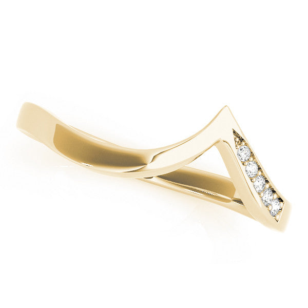 Yellow gold Chevron Diamond Pavé Twist Band