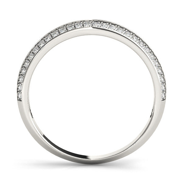 Platinum Double Row Pavé Round Diamond Eternity Band with Channel Setting