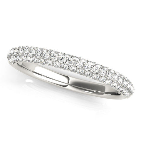 Platinum Pavé Round Diamond Eternity Band with Prong Setting