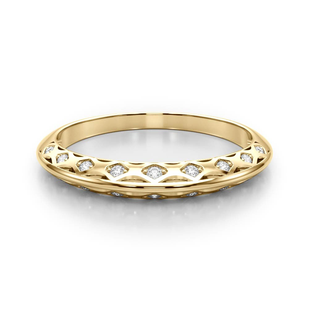 Yellow gold Marquise Diamond Openwork Bangle with Pave Setting