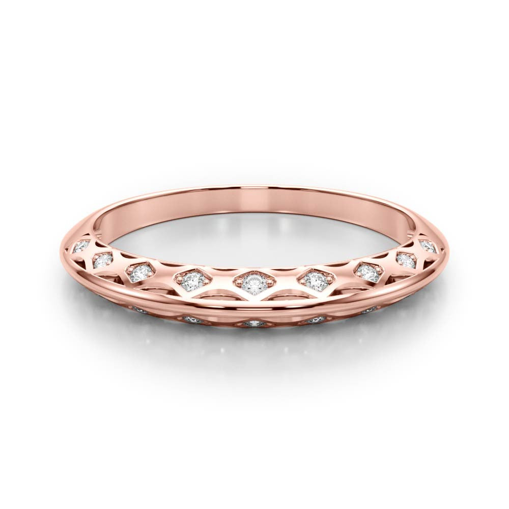 Rose gold Marquise Diamond Openwork Bangle with Pave Setting