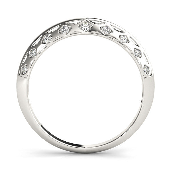 White gold Marquise Diamond Openwork Bangle with Pave Setting