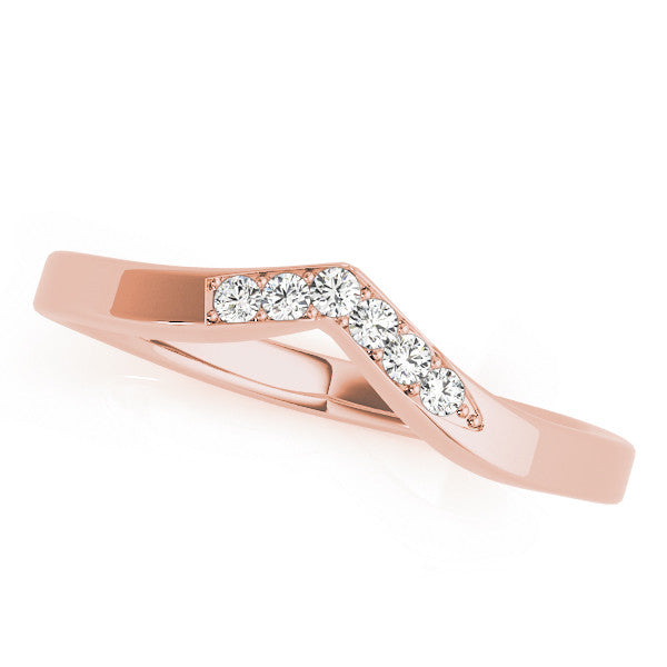 Rose gold Chevron Pavé Round Diamond Twist Band