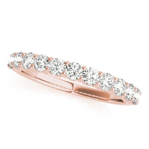 Rose gold Round Diamond Half-Eternity Prong-Set Band