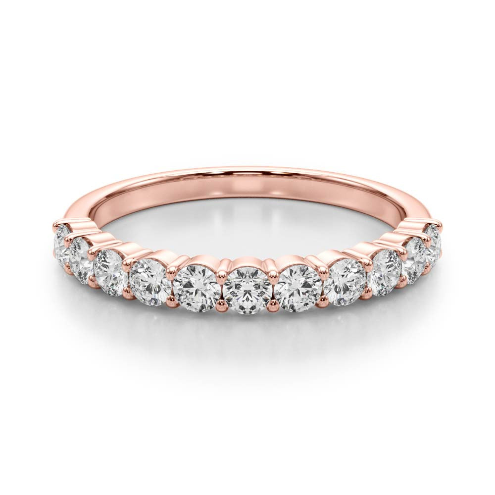 Rose gold Round Diamond Half-Eternity Prong-Set Band