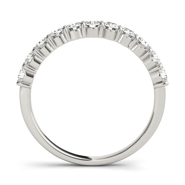 White gold Round Diamond Half-Eternity Prong-Set Band