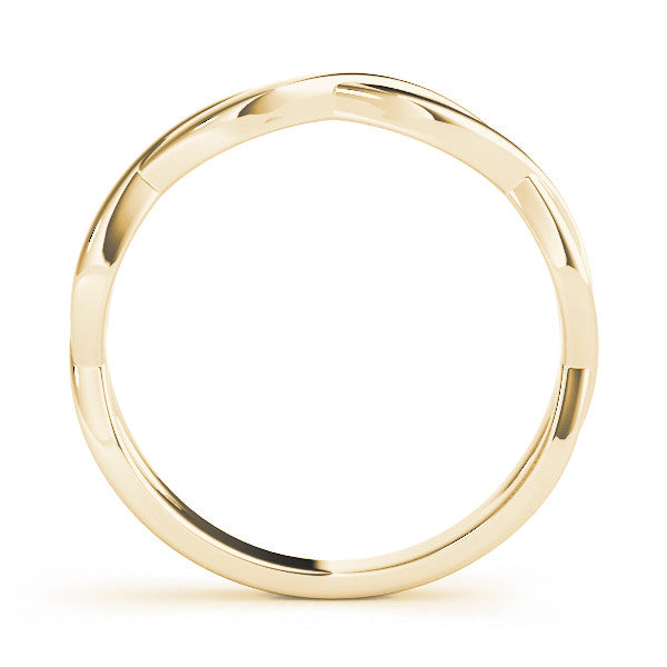 Yellow gold Twisted Infinity Band with No Stone
