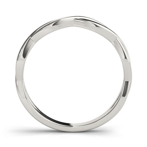 White gold Twisted Infinity Band with No Stone