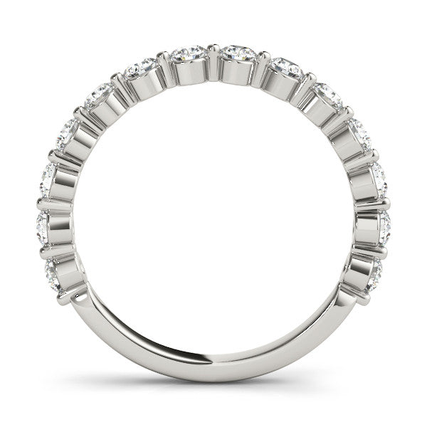Silver Round Diamond Eternity Band with Shared Prong Setting