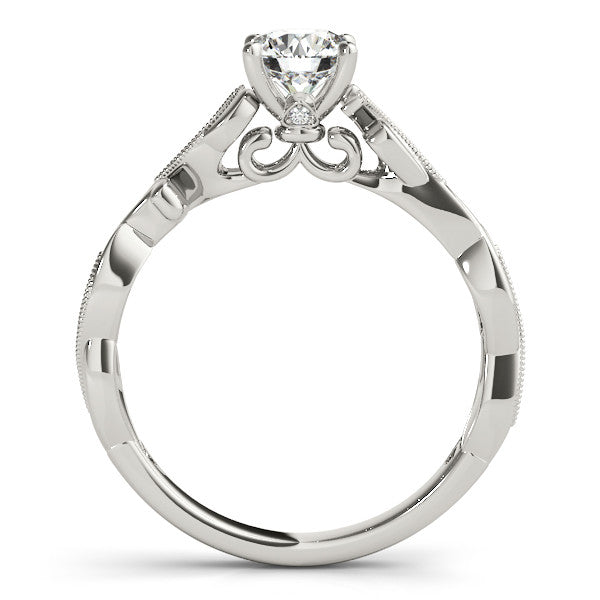 Silver Princess Solitaire Vine Band with Milgrain Prong Setting