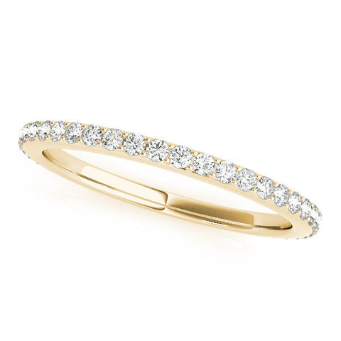 Yellow gold Pavé Round Diamond Eternity Band with Shared Prong Setting
