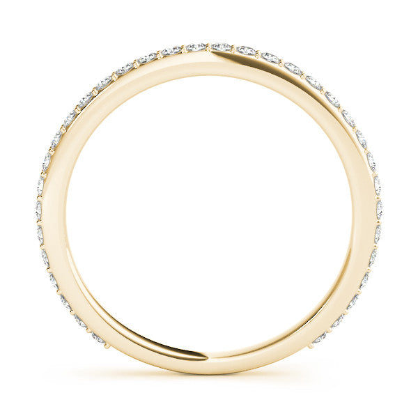 Yellow gold Pavé Round Diamond Eternity Band with Shared Prong Setting