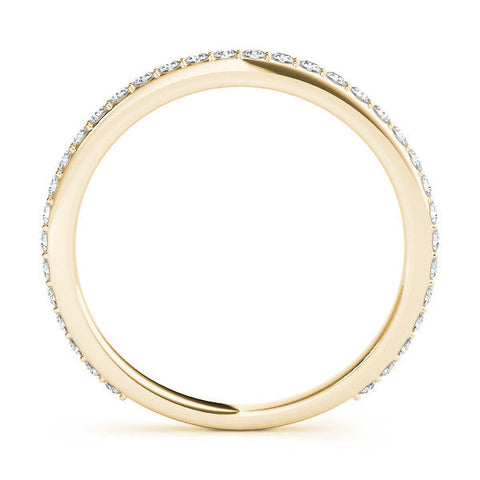 Yellow gold Pavé Round Diamond Eternity Band with Shared Prong Setting