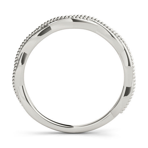 Platinum Milgrain Twist Beaded Band