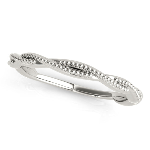 Platinum Milgrain Twist Beaded Band
