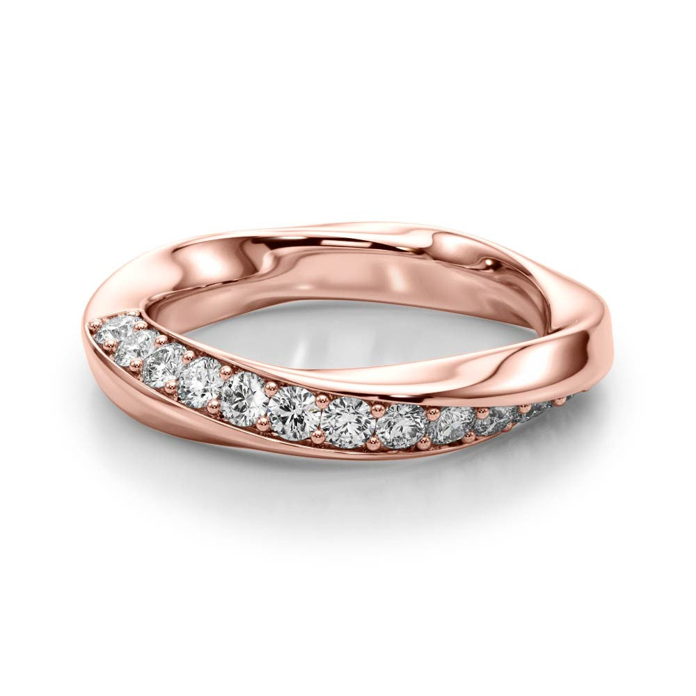 Rose gold Pave Round Diamond Twist Band