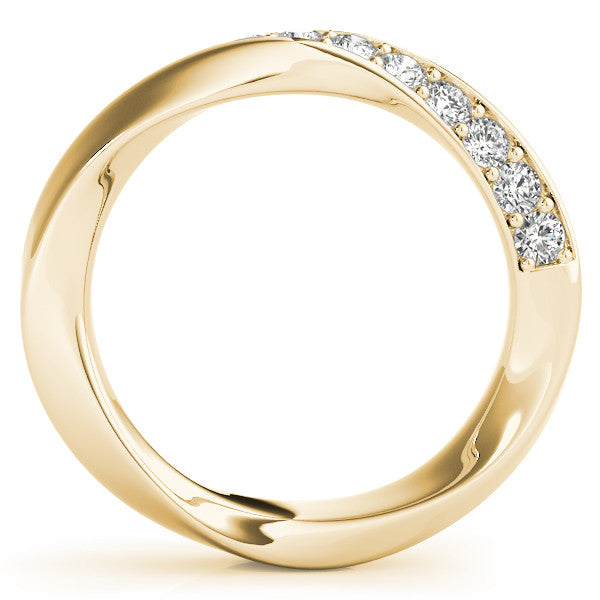 Yellow gold Pave Round Diamond Twist Band
