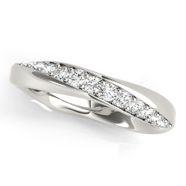 Silver Pave Round Diamond Twist Band
