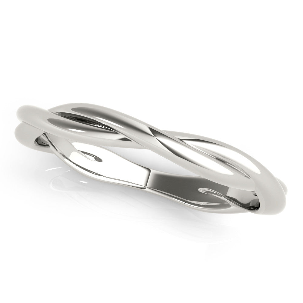 Platinum Twisted Infinity Band with Round Stone Setting and Classic Prong
