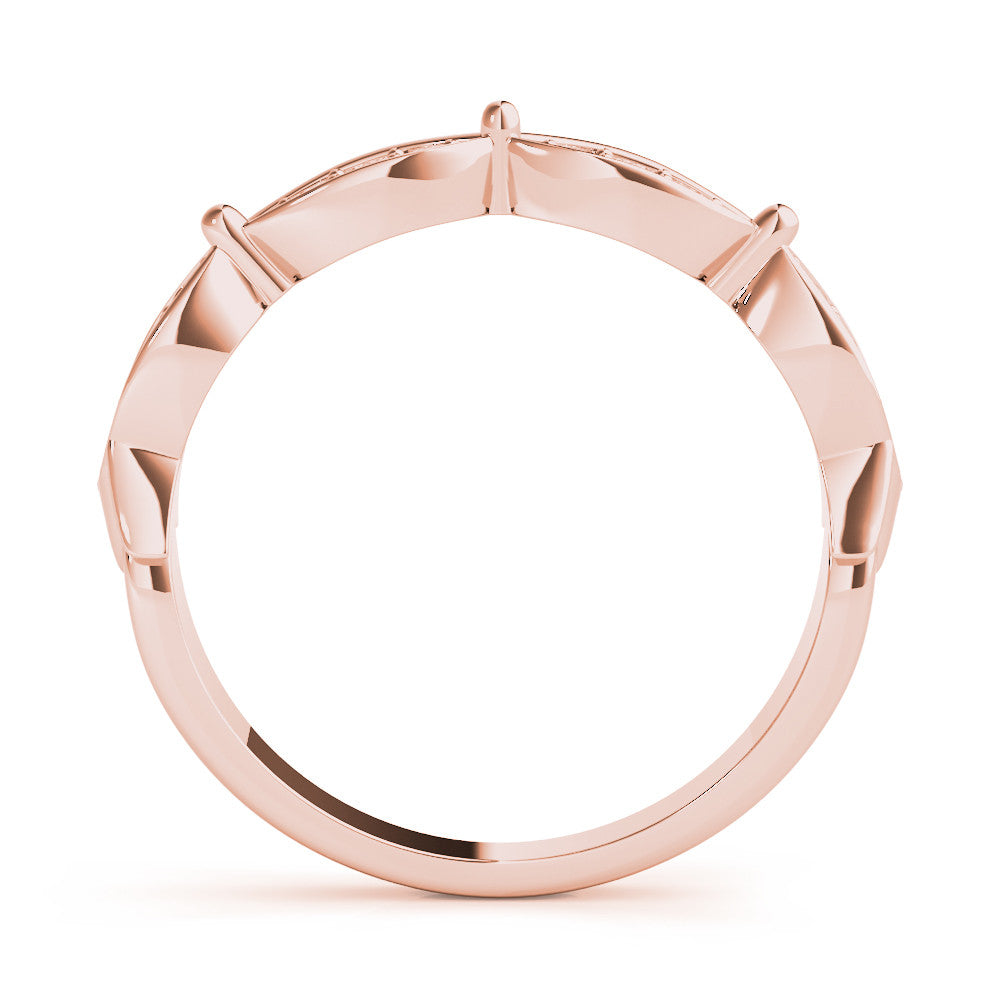 Rose gold Marquise Diamond Pavé Eternity Band with Bezel Setting