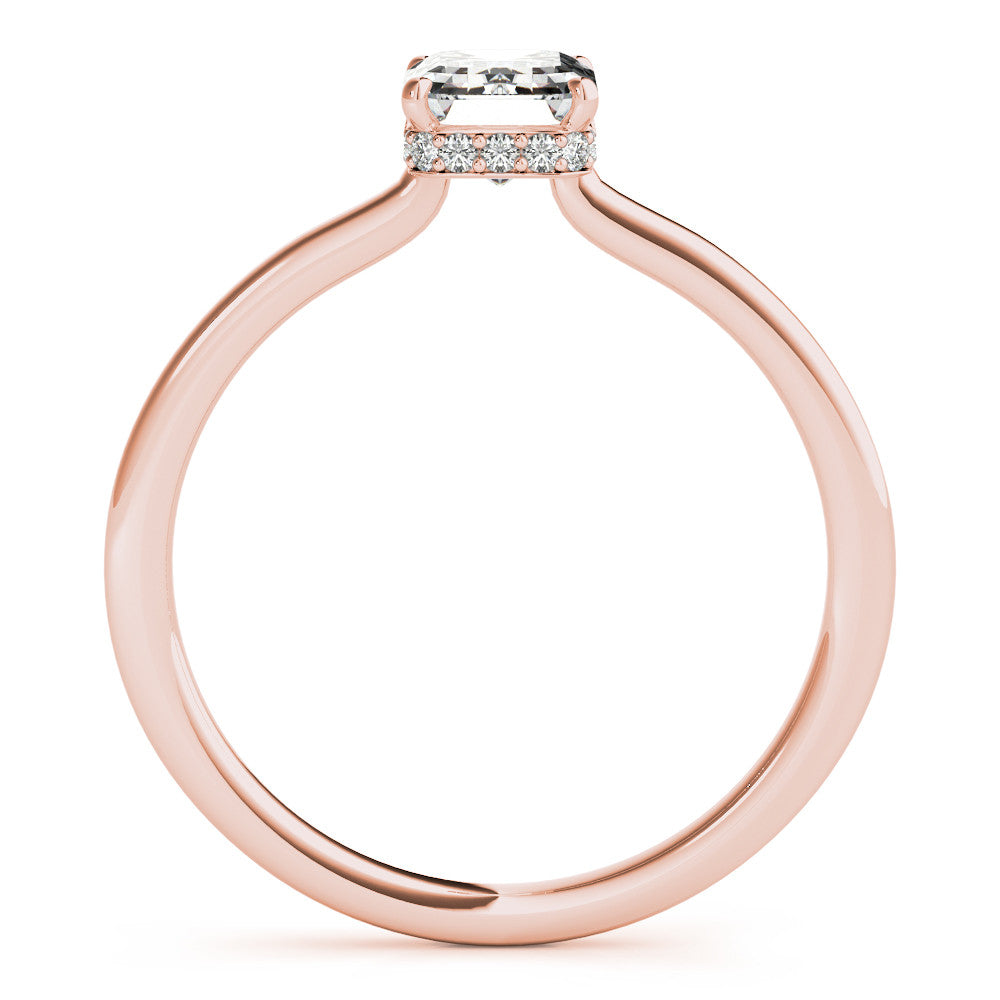 Rose gold Oval Cut Solitaire Engagement Ring with Four-Prong Setting on a Classic Band