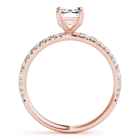 Rose gold Pear Cut Diamond Pavé Band with Four-Prong Setting