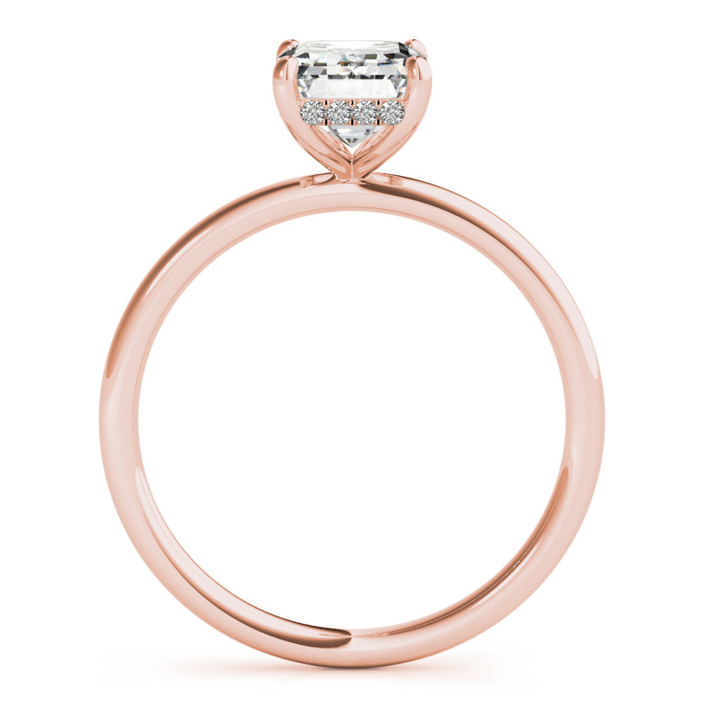 Rose gold Marquise Cut Solitaire Engagement Ring with Four-Prong Setting and Classic Band