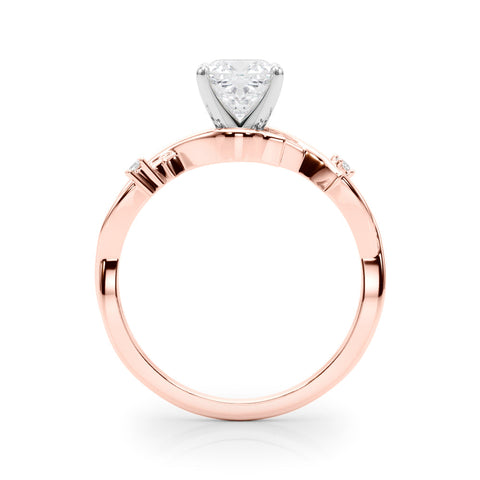 Rose gold Cushion Solitaire Twisted Band Prong Setting Ring