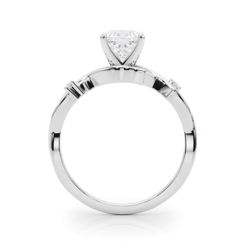 Platinum Cushion Solitaire Twisted Band Prong Setting Ring