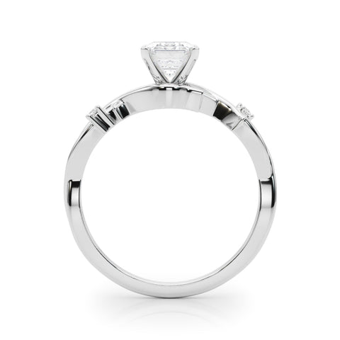 Platinum Radiant Solitaire Twisted Band Prong Setting Ring