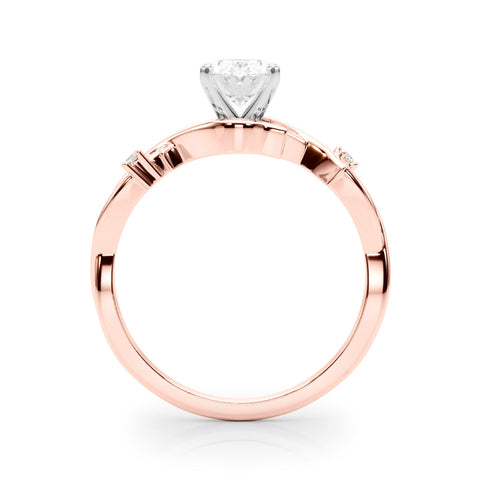 Rose gold Oval Solitaire Twisted Band Prong Setting Ring
