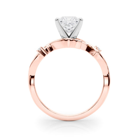 Rose gold Princess Solitaire Twisted Band Prong Setting Ring