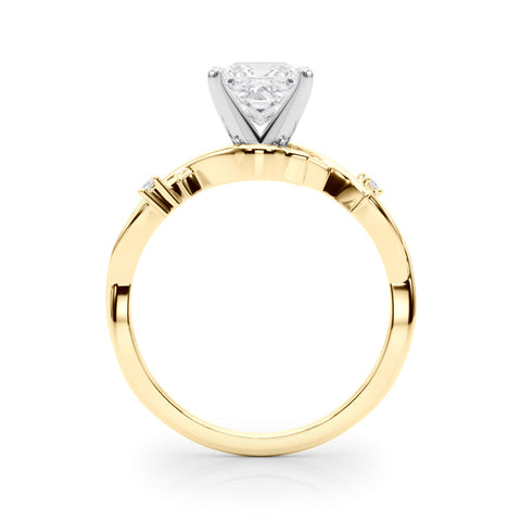 Yellow gold Princess Solitaire Twisted Band Prong Setting Ring