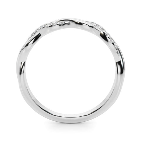Platinum Twisted Pave Round Diamond Infinity Band with Channel Setting