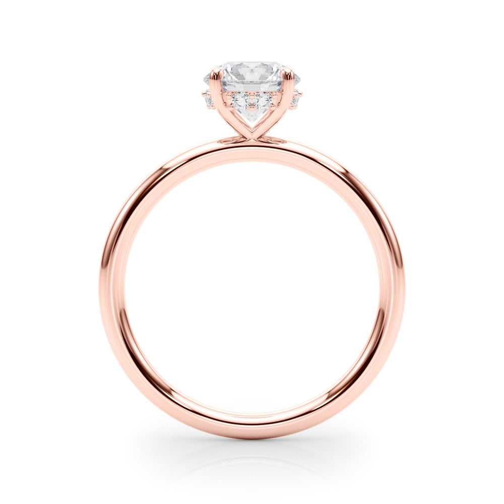 Rose gold Round Solitaire Diamond Ring with a Classic Band and Four-Prong Setting