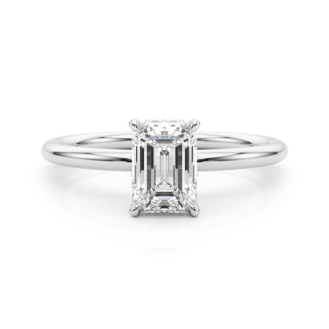 Platinum Pear Cut Solitaire Ring with Thin Band and Four-Prong Setting
