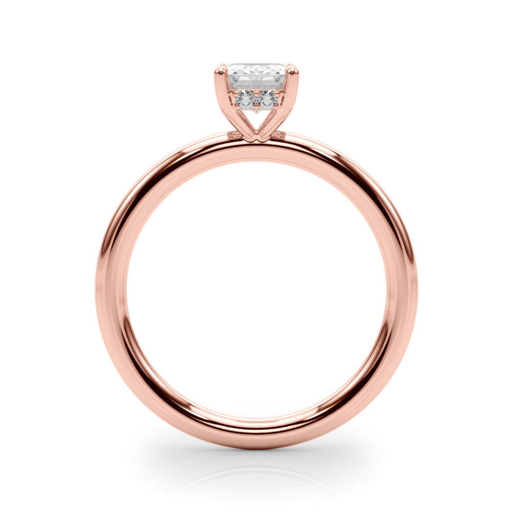 Rose gold Marquise Cut Solitaire Ring with Thin Band and Four-Prong Setting