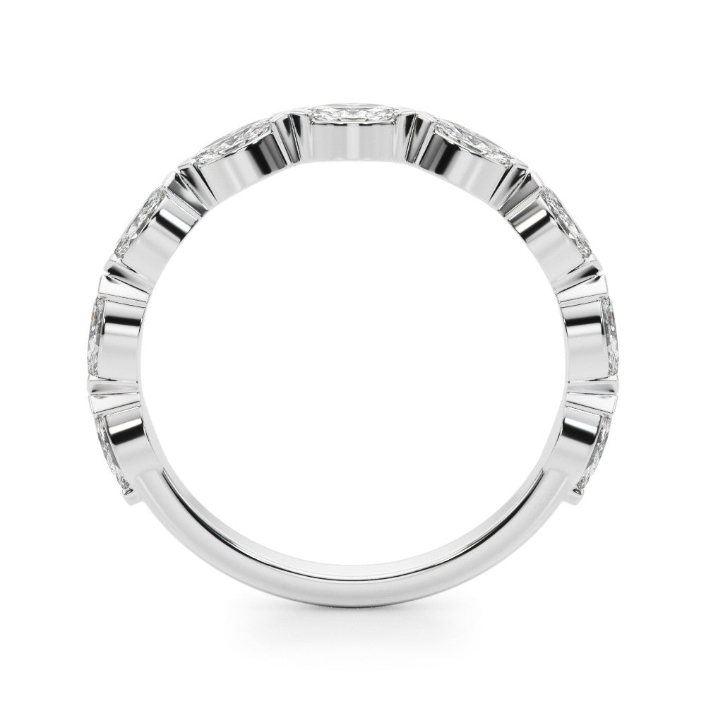 White gold Marquise Diamond Eternity Band with Bezel Setting