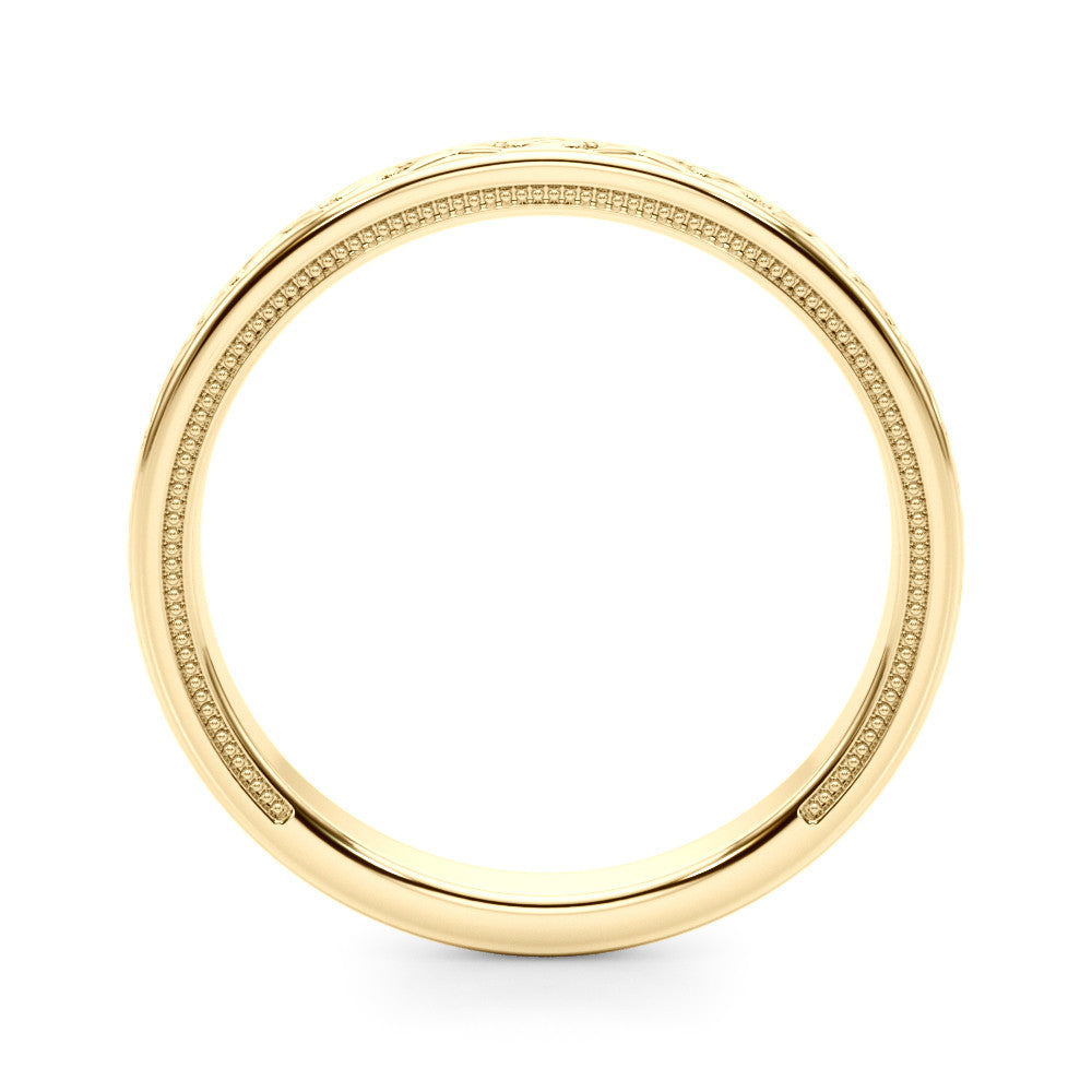 Yellow gold Vintage Engraved Milgrain Band