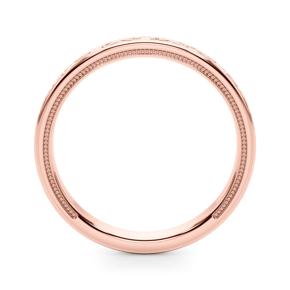 Rose gold Vintage Engraved Milgrain Band