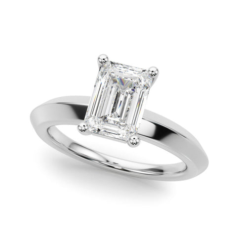 Platinum Heart Cut Solitaire Engagement Ring with Flat Band and Four-Prong Setting