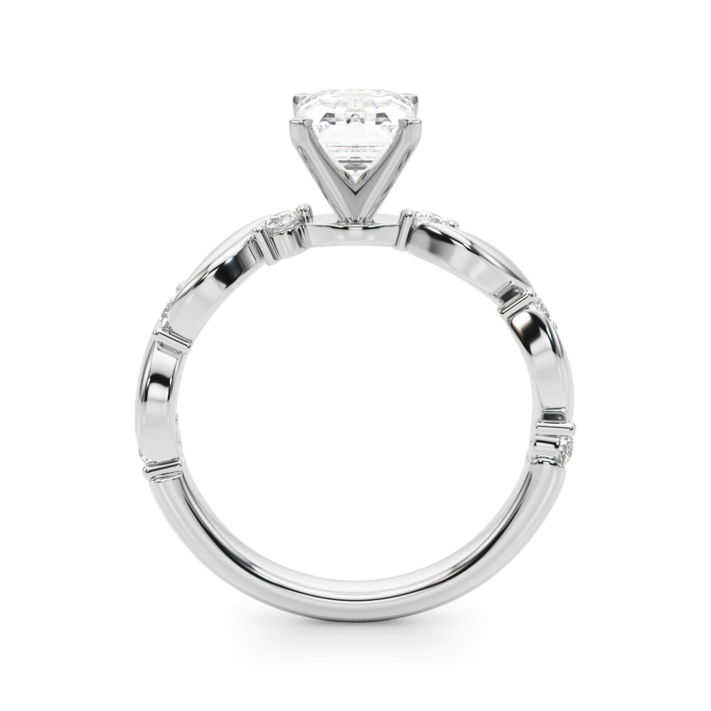Silver Radiant Solitaire Twisted Band with Prong Setting
