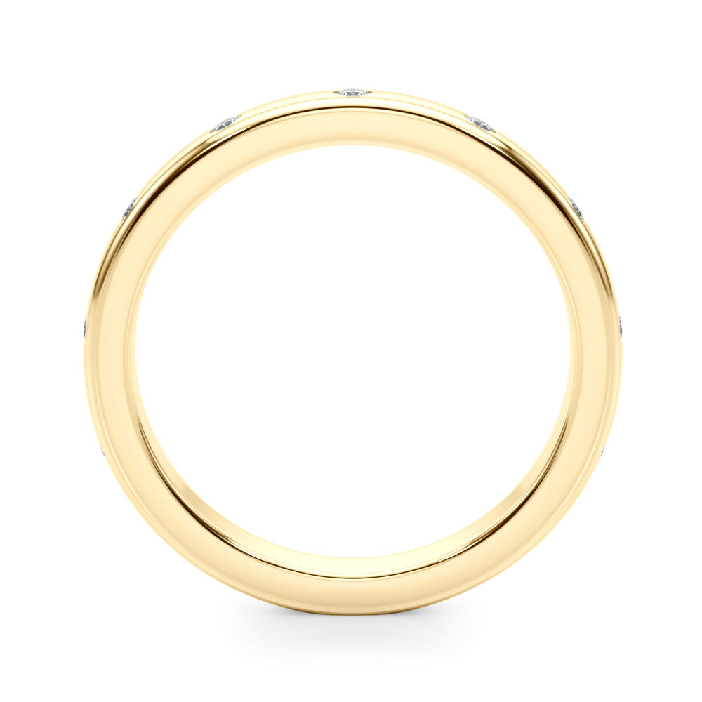 Yellow gold Round Bezel-Set Diamond Eternity Band