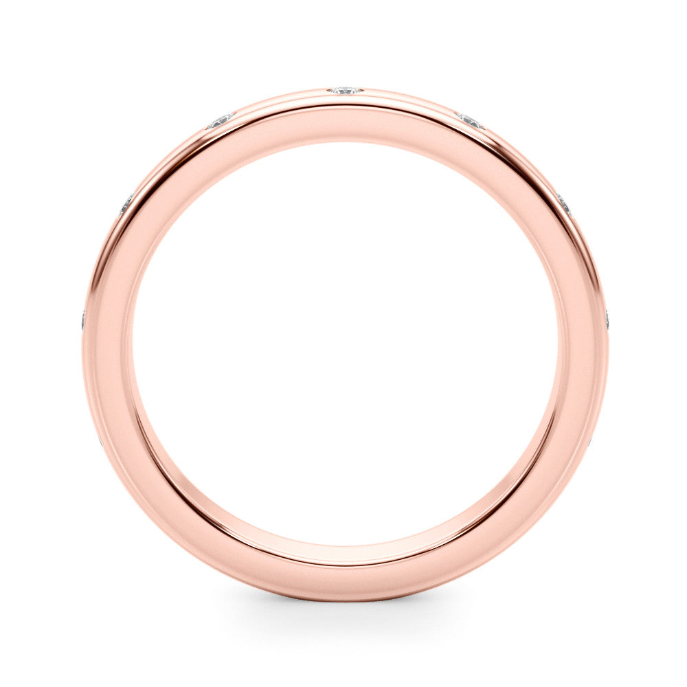 Rose gold Round Bezel-Set Diamond Eternity Band
