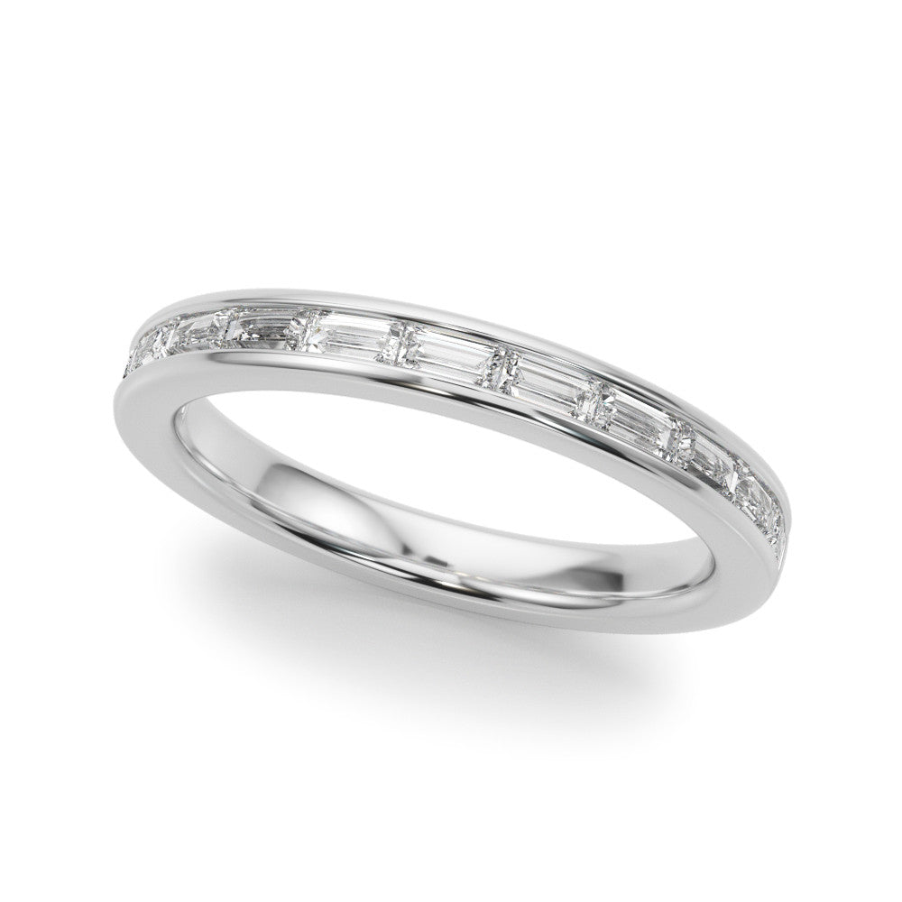 White gold Channel-Set Baguette Diamond Eternity Band