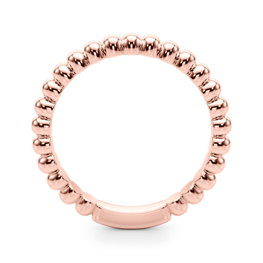 Rose gold Beaded Round Stone Eternity Band with Bezel Setting
