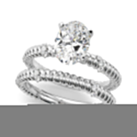 Silver Oval Solitaire Twisted Band Prong Set Engagement Ring