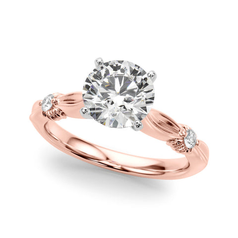 Rose gold Cushion Solitaire Diamond Twisted Band with Four-Prong Setting